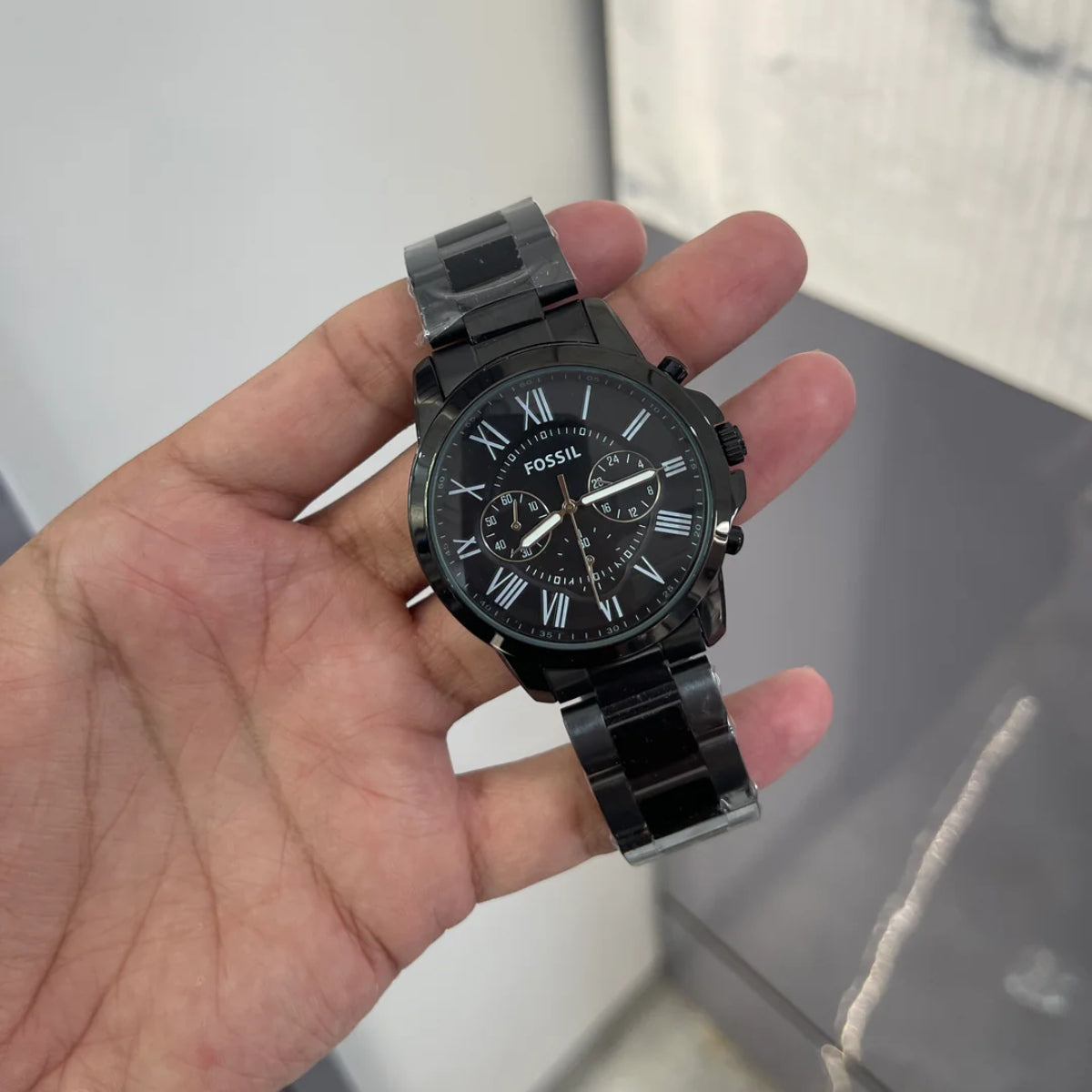Fossil Black Chronograph Stainless Steel Watch